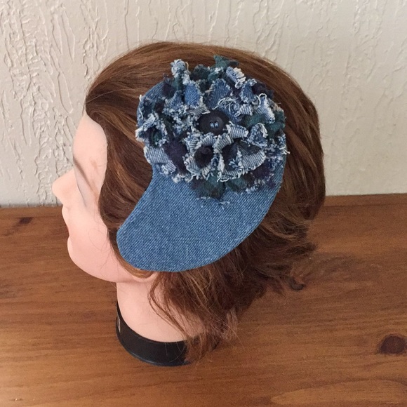 Upcycled denim fascinator - Picture 4 of 6
